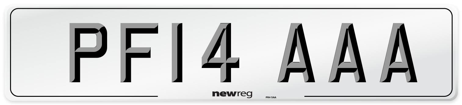 PF14 AAA Number Plate from New Reg